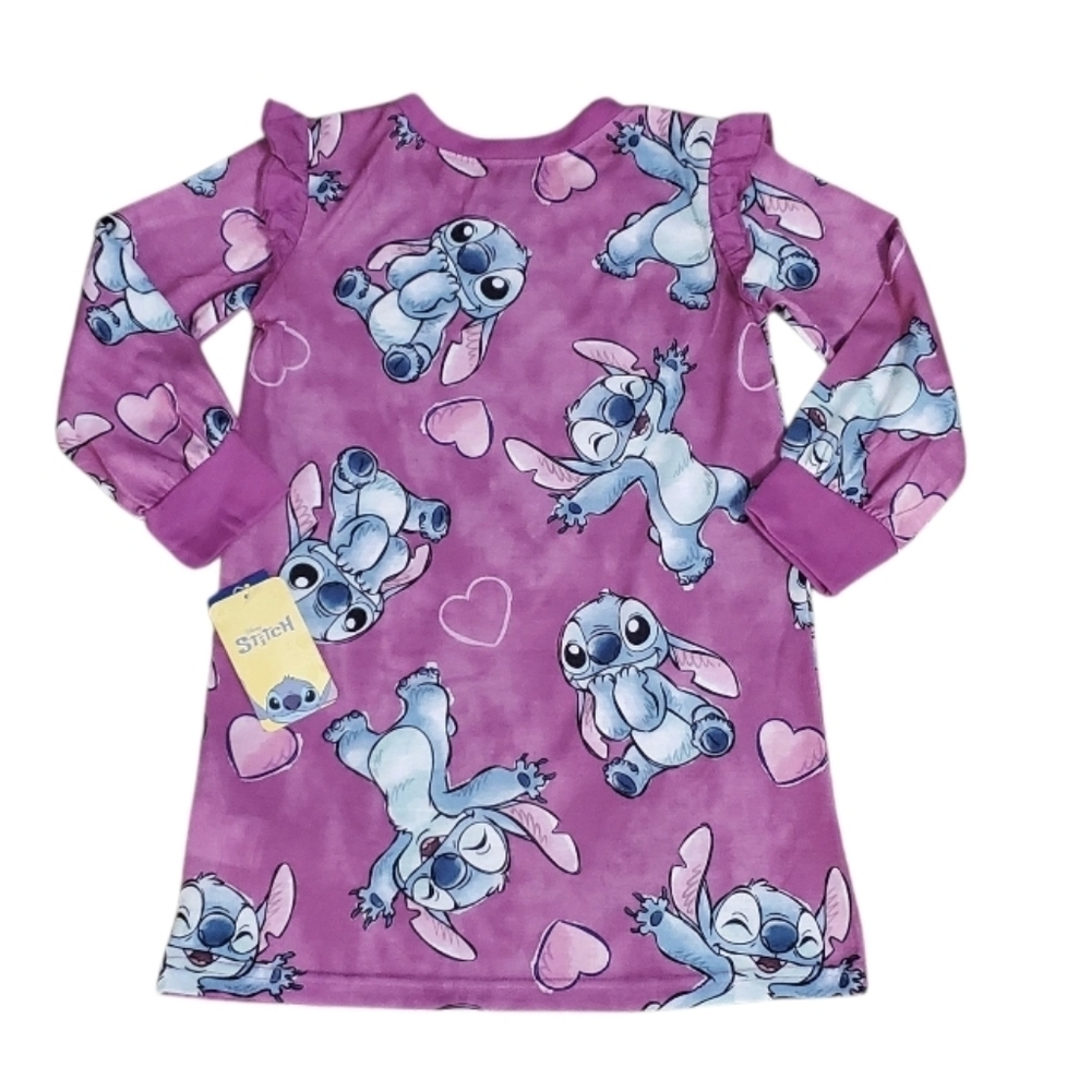 NWT Disney Kids Girl's Long Sleeved Stitch Nightgown Pajamas XS 4/5 - Picture 6 of 6